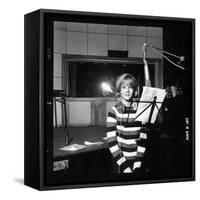 Sylvie Vartan Recording in a Studio-DR-Framed Stretched Canvas