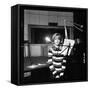 Sylvie Vartan Recording in a Studio-DR-Framed Stretched Canvas