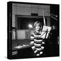 Sylvie Vartan Recording in a Studio-DR-Stretched Canvas