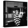 Sylvie Vartan Recording in a Studio-DR-Stretched Canvas