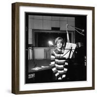 Sylvie Vartan Recording in a Studio-DR-Framed Photographic Print