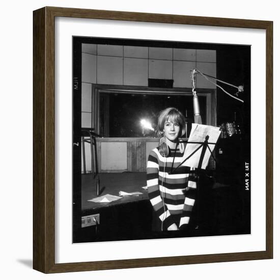 Sylvie Vartan Recording in a Studio-DR-Framed Photographic Print