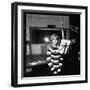 Sylvie Vartan Recording in a Studio-DR-Framed Photographic Print