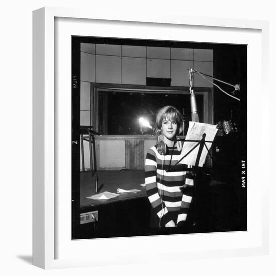 Sylvie Vartan Recording in a Studio-DR-Framed Photographic Print