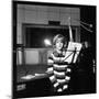 Sylvie Vartan Recording in a Studio-DR-Mounted Photographic Print