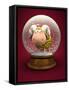 Symbol of 2015. Gold Sheep in Snow Ball 3D-hemul-Framed Stretched Canvas
