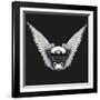 Symbol of Motorcycle Engine with White Open Wings-Batareykin-Framed Art Print