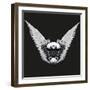 Symbol of Motorcycle Engine with White Open Wings-Batareykin-Framed Art Print