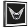 Symbol of Motorcycle Engine with White Open Wings-Batareykin-Framed Art Print