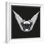 Symbol of Motorcycle Engine with White Open Wings-Batareykin-Framed Art Print