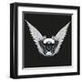 Symbol of Motorcycle Engine with White Open Wings-Batareykin-Framed Art Print