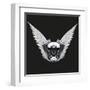 Symbol of Motorcycle Engine with White Open Wings-Batareykin-Framed Art Print