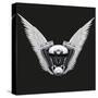 Symbol of Motorcycle Engine with White Open Wings-Batareykin-Stretched Canvas