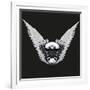 Symbol of Motorcycle Engine with White Open Wings-Batareykin-Framed Art Print