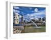 Symbol of Singapore and Downtown Skyline in Fullerton Area, Clarke Quay, Merlion-Bill Bachmann-Framed Photographic Print