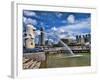 Symbol of Singapore and Downtown Skyline in Fullerton Area, Clarke Quay, Merlion-Bill Bachmann-Framed Photographic Print