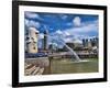 Symbol of Singapore and Downtown Skyline in Fullerton Area, Clarke Quay, Merlion-Bill Bachmann-Framed Photographic Print