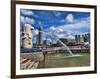 Symbol of Singapore and Downtown Skyline in Fullerton Area, Clarke Quay, Merlion-Bill Bachmann-Framed Photographic Print