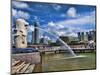 Symbol of Singapore and Downtown Skyline in Fullerton Area, Clarke Quay, Merlion-Bill Bachmann-Mounted Photographic Print