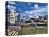 Symbol of Singapore and Downtown Skyline in Fullerton Area, Clarke Quay, Merlion-Bill Bachmann-Stretched Canvas