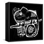 Symbolic Image of a Chameleon on a Black Background-Dmitriip-Framed Stretched Canvas