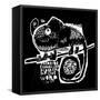 Symbolic Image of a Chameleon on a Black Background-Dmitriip-Framed Stretched Canvas