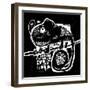 Symbolic Image of a Chameleon on a Black Background-Dmitriip-Framed Art Print