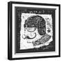 Symbolic Image of the Head of the Rider in the Old Helmet-Dmitriip-Framed Art Print