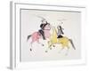 Symbolic Portrayal of the Conflict Between the Indians and the Whites-Kills Two-Framed Giclee Print