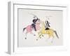 Symbolic Portrayal of the Conflict Between the Indians and the Whites-Kills Two-Framed Giclee Print