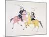 Symbolic Portrayal of the Conflict Between the Indians and the Whites-Kills Two-Mounted Giclee Print