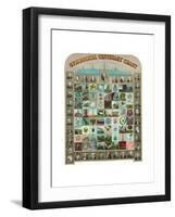 Symbolical Centenary Chart of American History-null-Framed Art Print
