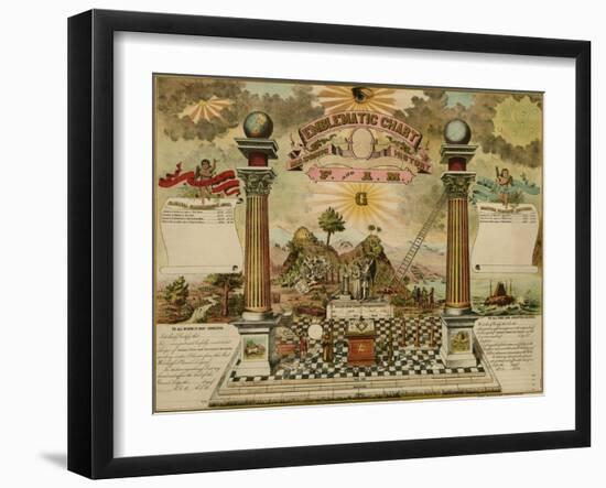 Symbols - Emblematic Chart and Masonic History of Free and Accepted Masons-null-Framed Art Print