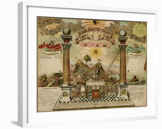 Symbols - Emblematic Chart and Masonic History of Free and Accepted Masons-null-Framed Art Print