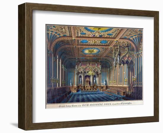 Symbols - Grand Lodge Room of The New Masonic Hall, Chestnut Street Philadelphia-null-Framed Art Print