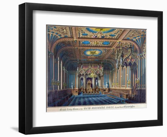 Symbols - Grand Lodge Room of The New Masonic Hall, Chestnut Street Philadelphia-null-Framed Art Print