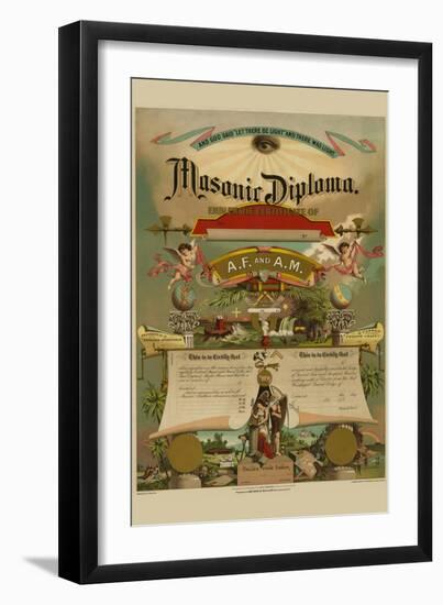 Symbols - Masonic Diploma-Strobridge & Gerlach-Framed Art Print