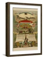 Symbols - Masonic Diploma-null-Framed Art Print