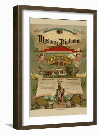 Symbols - Masonic Diploma-null-Framed Art Print