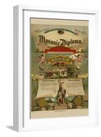 Symbols - Masonic Diploma-null-Framed Art Print