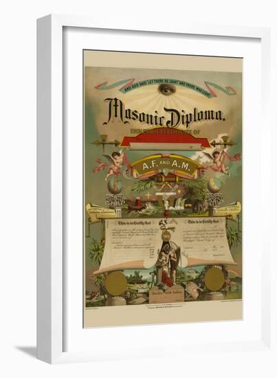 Symbols - Masonic Diploma-null-Framed Art Print