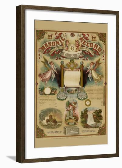 Symbols -Masonic Record-Hudson-Framed Art Print