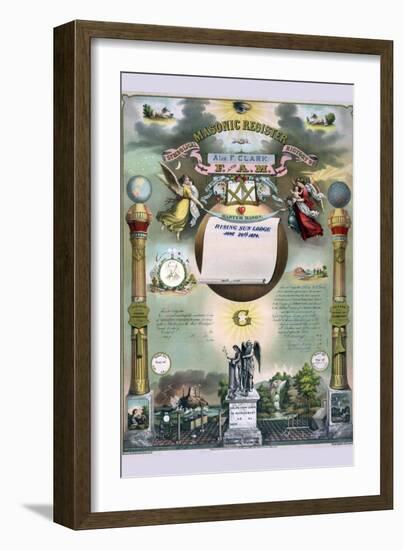 Symbols - Masonic Register-null-Framed Art Print