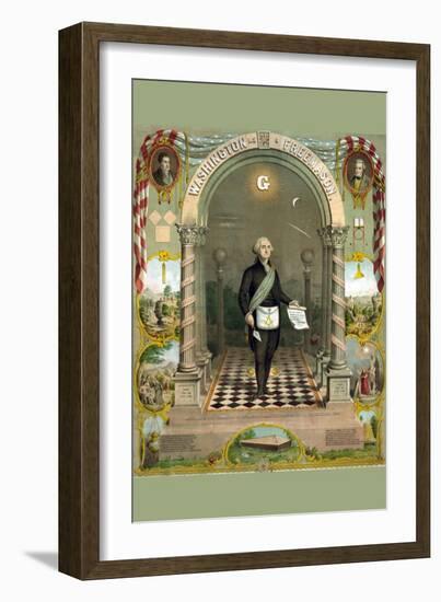 Symbols Masonic - Washington As a Master Mason-null-Framed Art Print