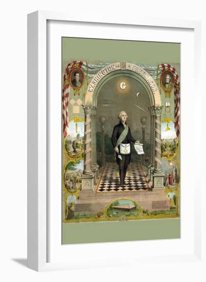 Symbols Masonic - Washington As a Master Mason-null-Framed Art Print