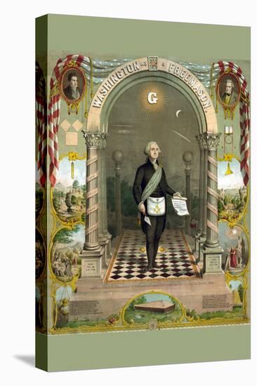 Symbols Masonic - Washington As a Master Mason-null-Stretched Canvas