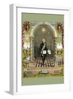 Symbols Masonic - Washington as a Master Mason-Duval-Framed Art Print