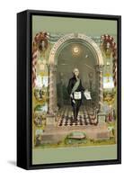 Symbols Masonic - Washington as a Master Mason-Duval-Framed Stretched Canvas