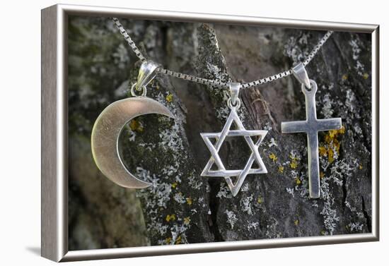 Symbols of Islam, Judaism and Christianity, Eure, France-Godong-Framed Photographic Print