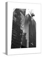 Symetric Perspective Skyscraper in Manhattan, NYC, White Frame, Full Size Photography-Philippe Hugonnard-Stretched Canvas